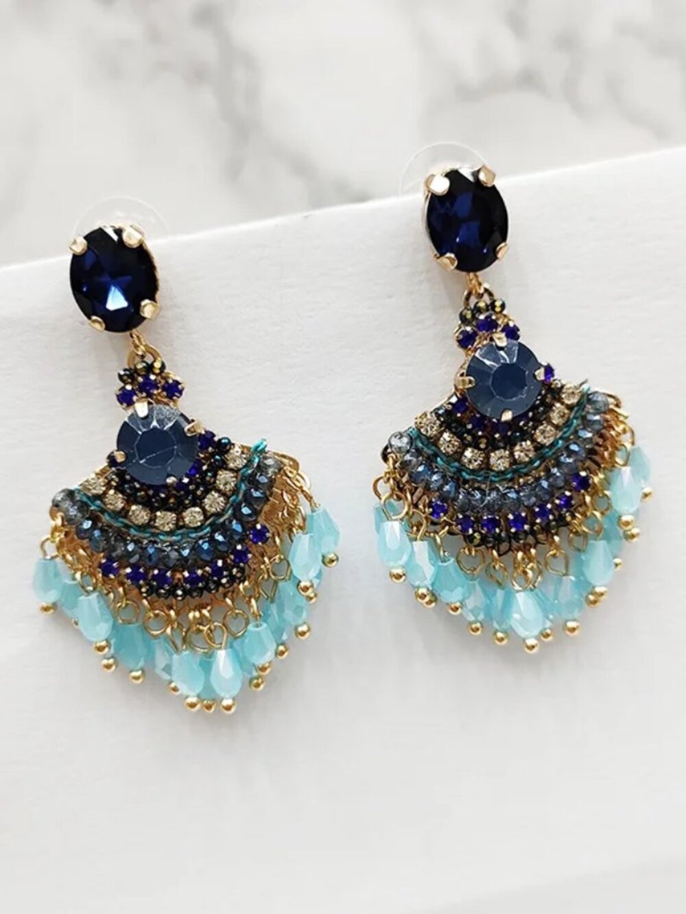 NWOT  Blue Boho Dangle Earrings